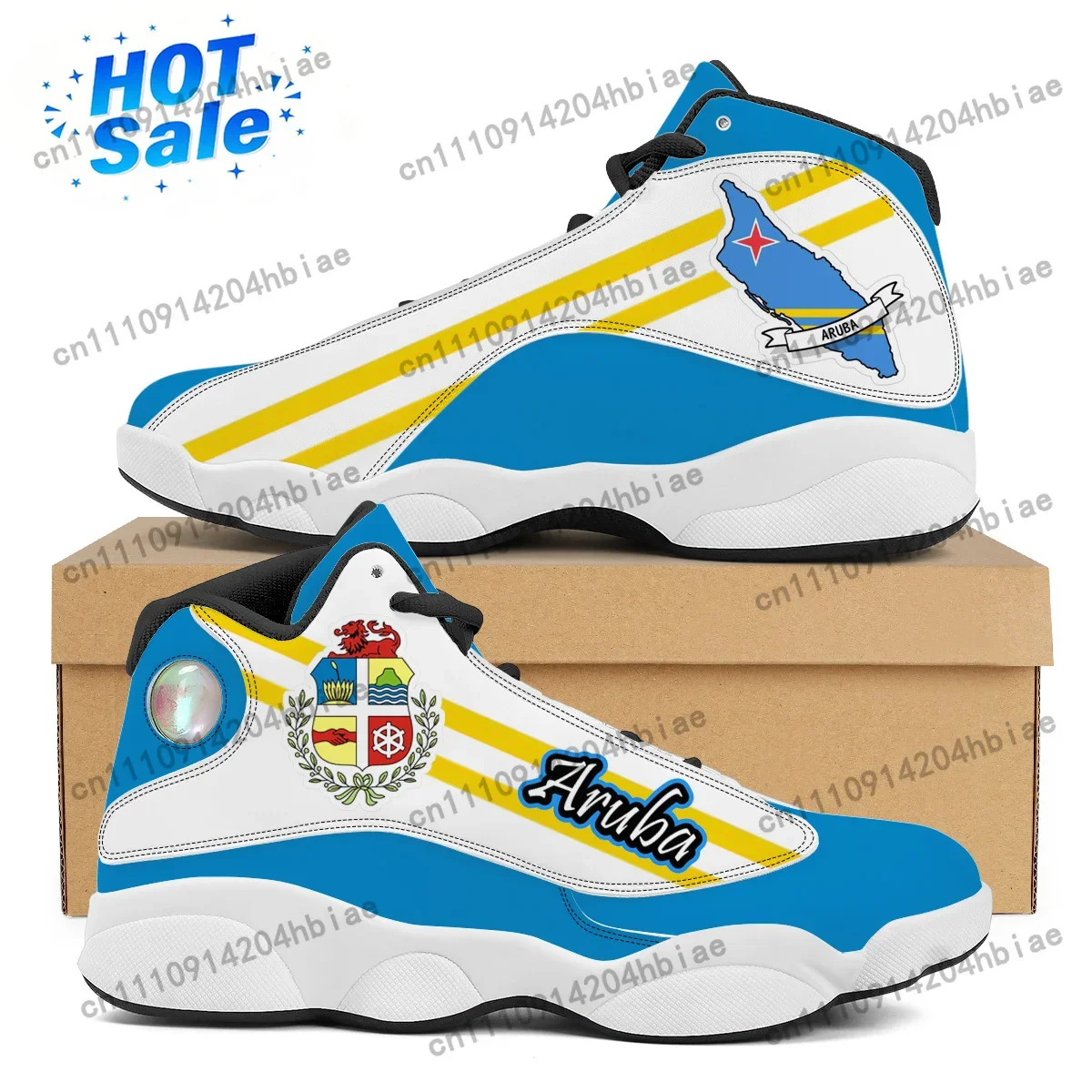 Women'S Shoes For Tennis - รองเท้าผ้าใบบาสเก็ตบอล ARUBA พิมพ์ลายธงชาติ แบบกำหนดเอง สำหรับผู้ชายและผู้หญิง รองเท้าเทนนิส