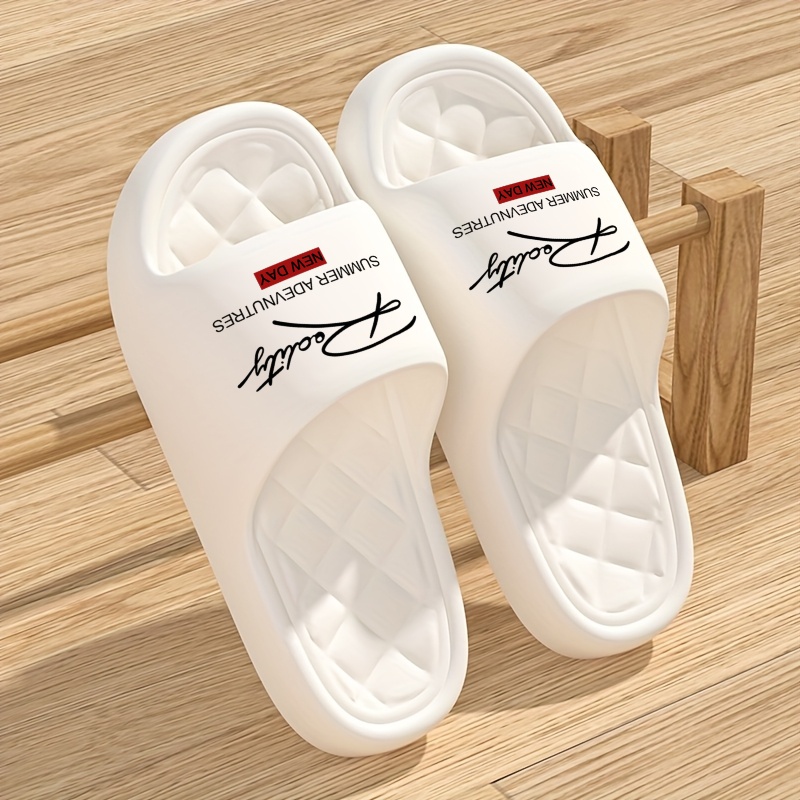 Women Shoes Size To Men - รองเท้าแตะคู่รักสำหรับผู้หญิงและผู้ชาย รองเท้าแตะพื้นหนานุ่มสำหรับใส่ในบ้าน ห้องน้ำ รองเท้าใส่ในบ้าน รองเท้าแตะแฟชั่นฤดูร้อน