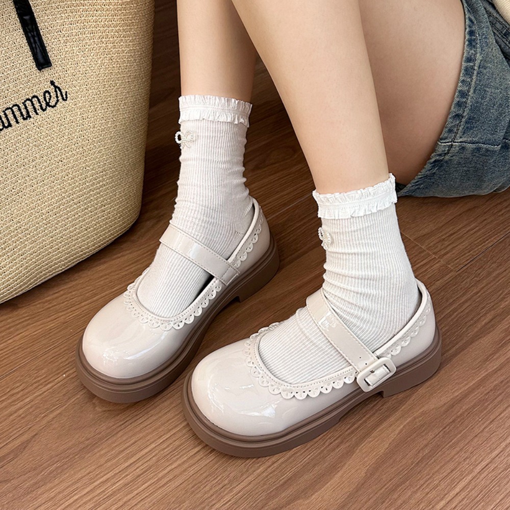 Women'S Shoes Back To School - รองเท้าเด็กผู้หญิงแบบใหม่ปี 2026 สไตล์เจ้าหญิง สีดำหวาน ประดับมุก สำหรับงานแต่งงาน