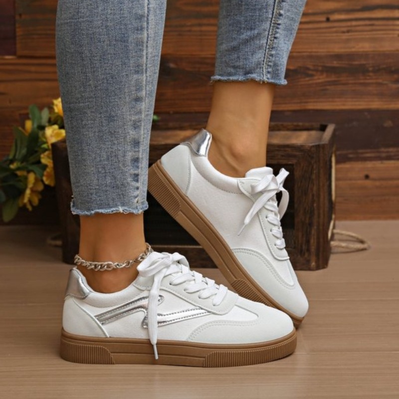 Women'S Shoes For Tennis - รองเท้าผ้าใบเทนนิสผู้หญิงแฟชั่นสีผสมผสานแบบผูกเชือกรองเท้าวัลคาไนซ์ฤดูใบไม้ผลิฤดูใบไม้ร่วงผู้หญิงรองเท้าสำหรับออกกำลังกายกลางแจ้ง