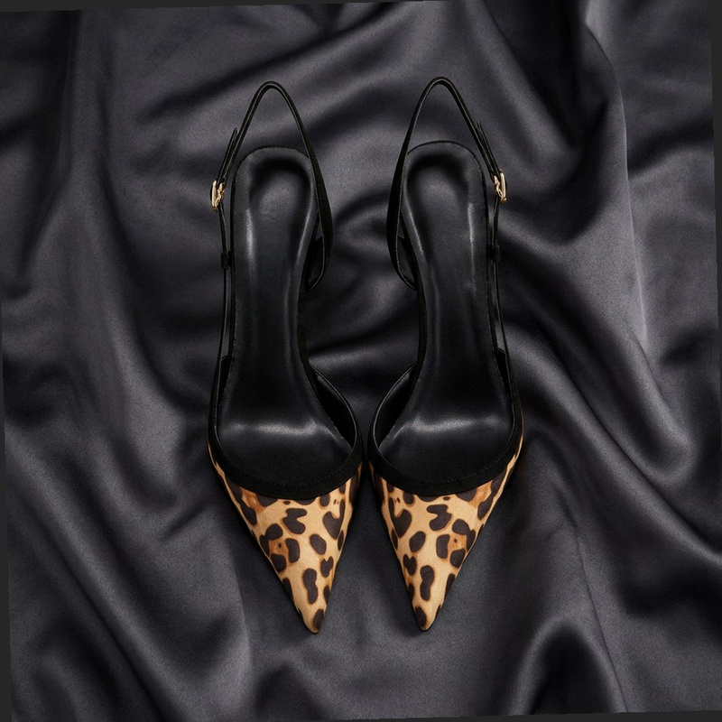 Women'S Shoes Quality - เยว่จินหลง # YJ26-802, รองเท้าส้นสูงแบบเปิดนิ้วเท้าลายเสือดาวสีดำ, สายรัดข้อเท้า, สไตล์ปาร์ตี้แฟชั่นใหม่ปี