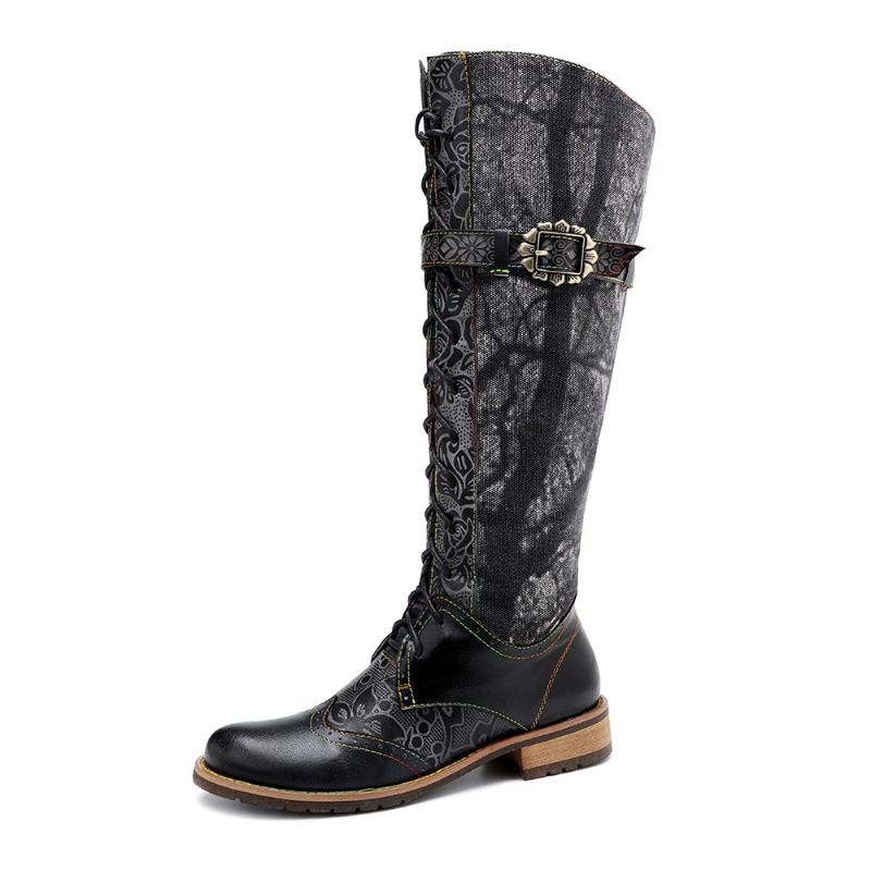 Suede Ankle Boot - รองเท้าบูทส้นตึกแบบสวมข้อเท้าสำหรับผู้หญิง ลายผ้ายีนส์ หนังสังเคราะห์ ขนาดใหญ่ สไตล์คาวบอย สำหรับฤดูใบไม้ผลิและฤดูใบไม้ร่วง