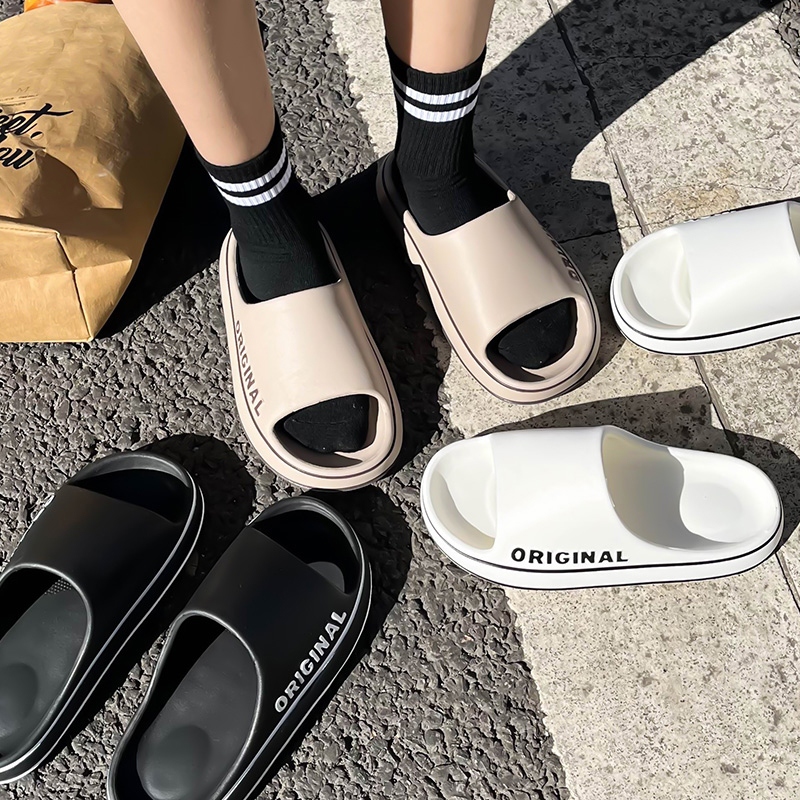 Women Shoes Size To Men - รองเท้าแตะพื้นหนาสำหรับผู้ชายและผู้หญิง สวมใส่ในบ้าน ห้องน้ำ กันลื่น เหมาะสำหรับฤดูร้อน รองเท้าแตะคู่รัก