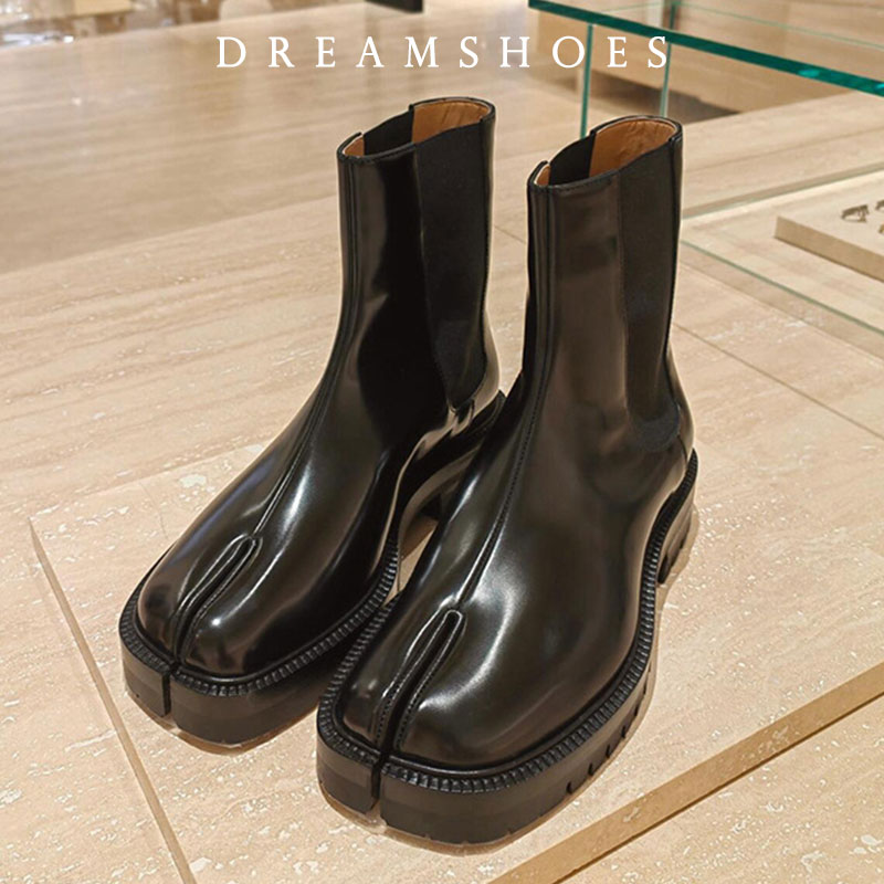 Suede Ankle Boot - รองเท้าบูทหุ้มข้อแบบแยกนิ้วเท้าสไตล์เรโทร ปี 2026 ทำจากหนังแก้ว รองเท้าสไตล์ทาบิ นินจา