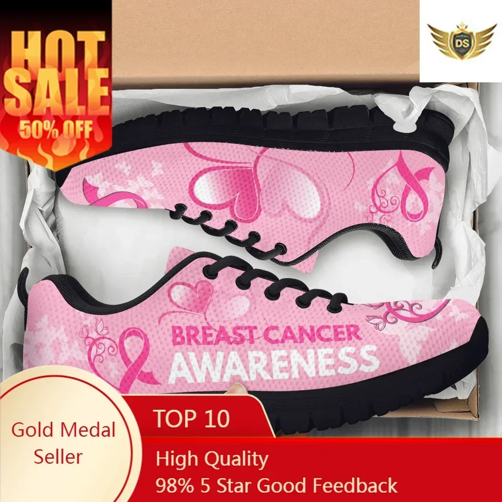 Women'S Shoes For Tennis - ผู้หญิงรองเท้าเทนนิสมะเร็งเต้านมริบบิ้นสีชมพูออกแบบสกปรกทนวิ่งรองเท้าผ้าใบ Zapatos Hombre ของขวัญ
