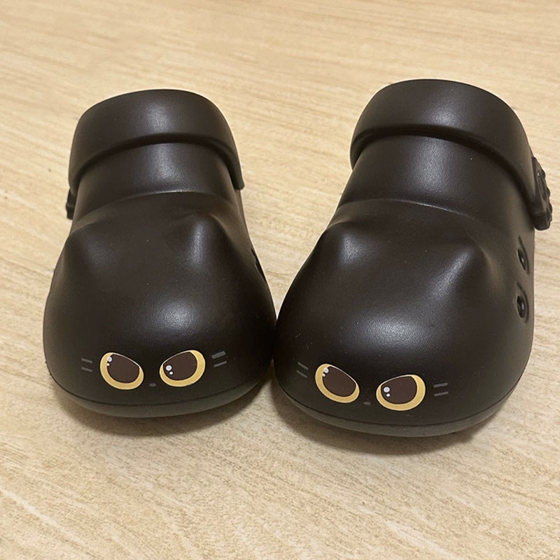 Women'S Shoes Clogs - รองเท้าแตะแมวดำดีไซน์ใหม่สำหรับผู้หญิง ฤดูร้อน นุ่มสบาย แบบสวม สายรัดน่ารัก สไตล์แมรี่เจน