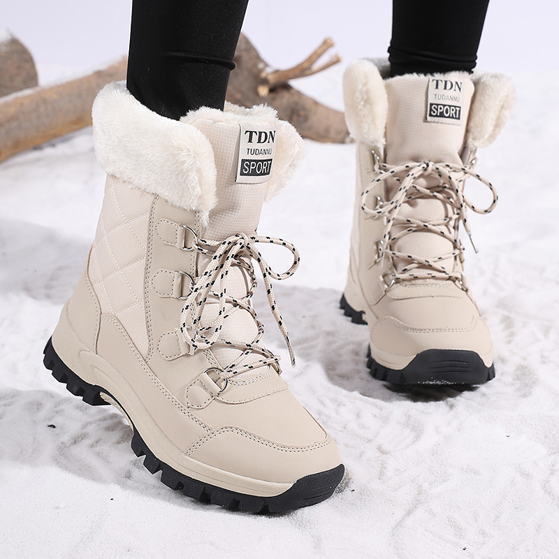 Women'S Shoes Hike - รองเท้าบูทหิมะสำหรับผู้หญิงฤดูหนาว รองเท้าหนังกันน้ำ รองเท้าบูทข้อสั้นบุขนหนานุ่มพิเศษ รองเท้าบูทเดินป่าสำหรับผู้หญิง รองเท้าทำงาน รุ่นใหม่