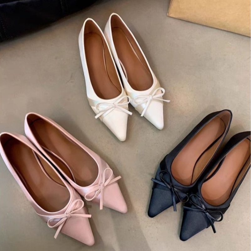 Women'S Shoes Temu - รองเท้าแตะแฟชั่นผ้าชีฟองสไตล์ใหม่สำหรับฤดูร้อน ประดับโบว์หวานๆ สวมใส่สบาย เหมาะสำหรับใส่กลางแจ้ง ปี 2026