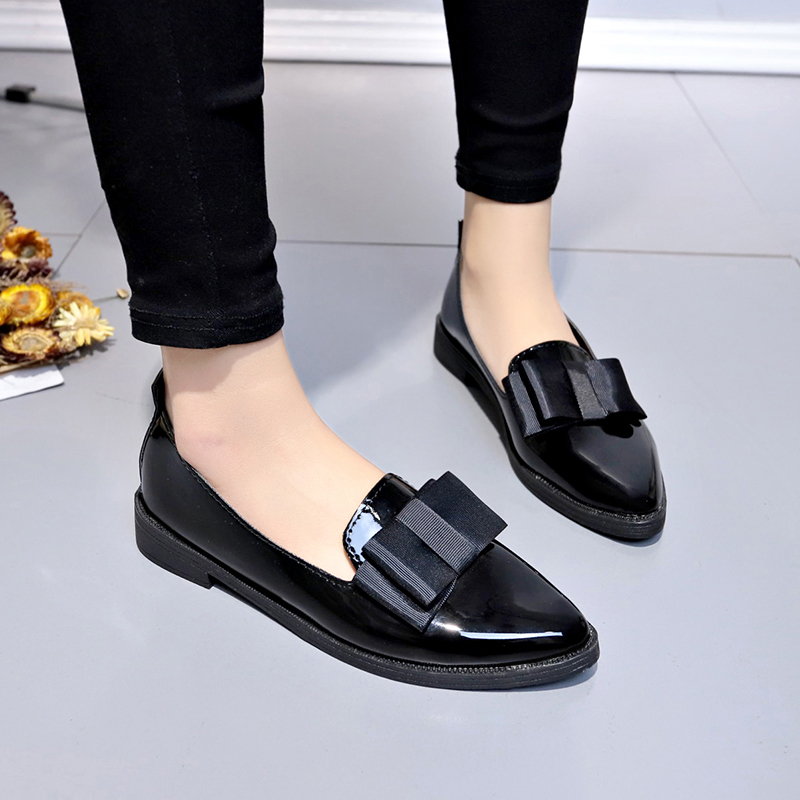 รองเท้าส้นเตี้ยหนังแก้วสีดำ/สี - Women'S Shoes Temu บทวิจารณ์และราคา