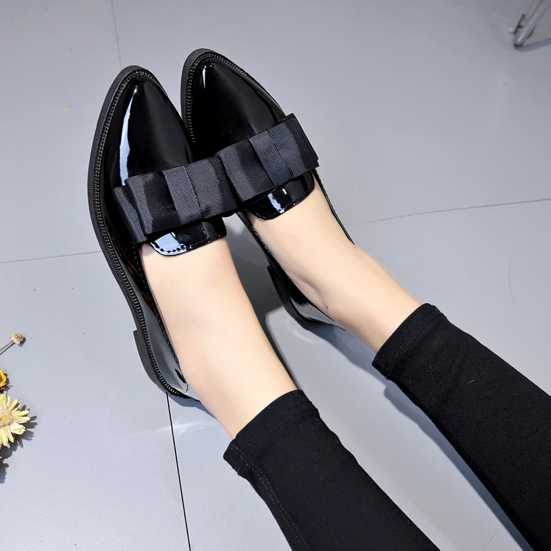 รองเท้าส้นเตี้ยหนังแก้วสีดำ/สี - Women'S Shoes Temu บทวิจารณ์และราคา