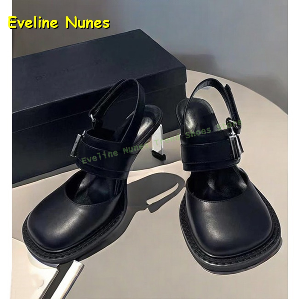 รองเท้าส้นสูงแบบสวมเปิดส้น สีด - Square Toe Mule บทวิจารณ์และราคา