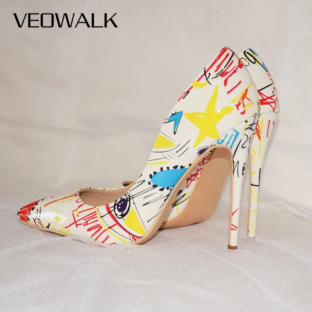 Veowalk ศิลปะ Graffiti พิมพ์ผู - Patent Leather Pump บทวิจารณ์และราคา