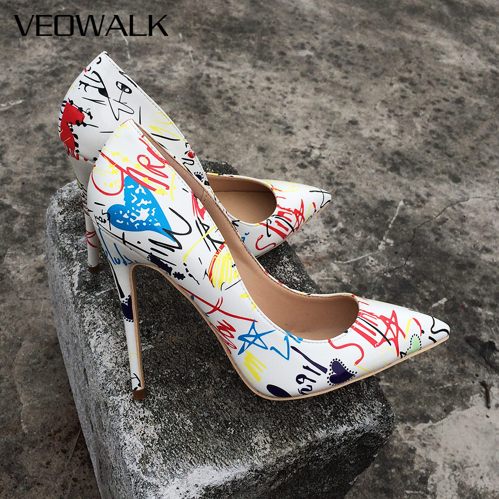 Veowalk ศิลปะ Graffiti พิมพ์ผู - Patent Leather Pump บทวิจารณ์และราคา