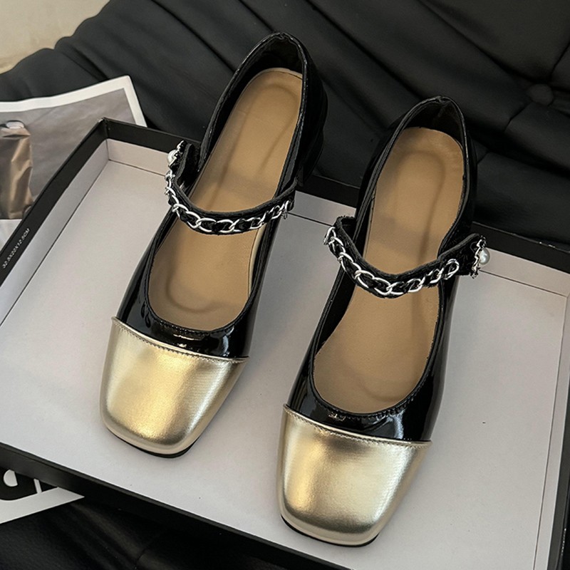 รองเท้าส้นสูงแบบหนาประดับมุก ร - Square Toe Mule บทวิจารณ์และราคา