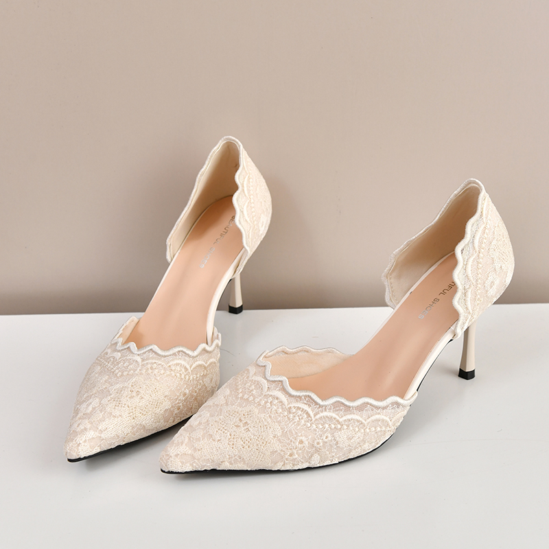 รองเท้าส้นสูงหัวแหลมแบบลูกไม้ส - Women'S Shoes Temu บทวิจารณ์และราคา