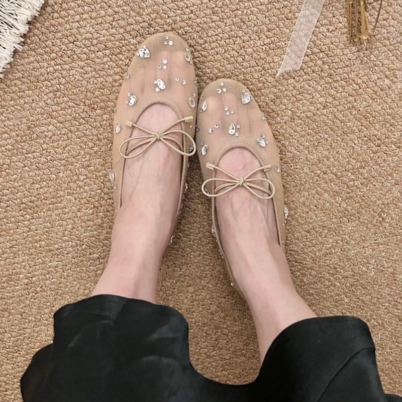 รองเท้าส้นเตี้ยแบบสวมประดับโบว - Women'S Shoes Temu บทวิจารณ์และราคา