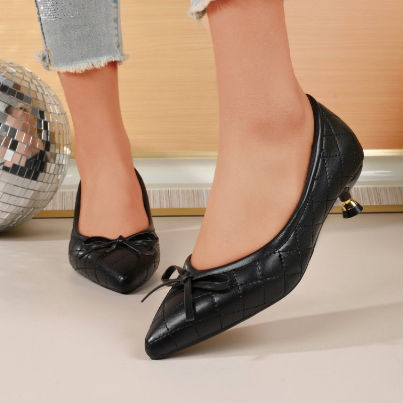รองเท้าส้นเตี้ยหัวแหลมประดับโบ - Women'S Shoes Temu บทวิจารณ์และราคา