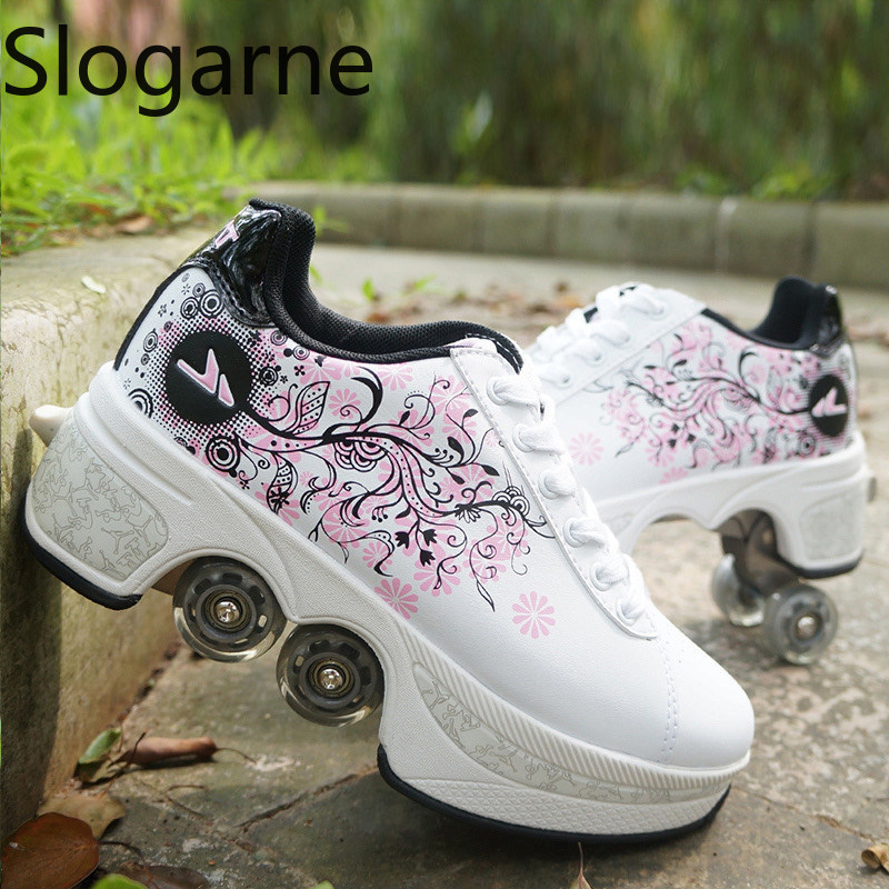 รองเท้าสเก็ตแบบมีล้อ 4 ล้อ สำห - Women Shoes Size To Men บทวิจารณ์และราคา