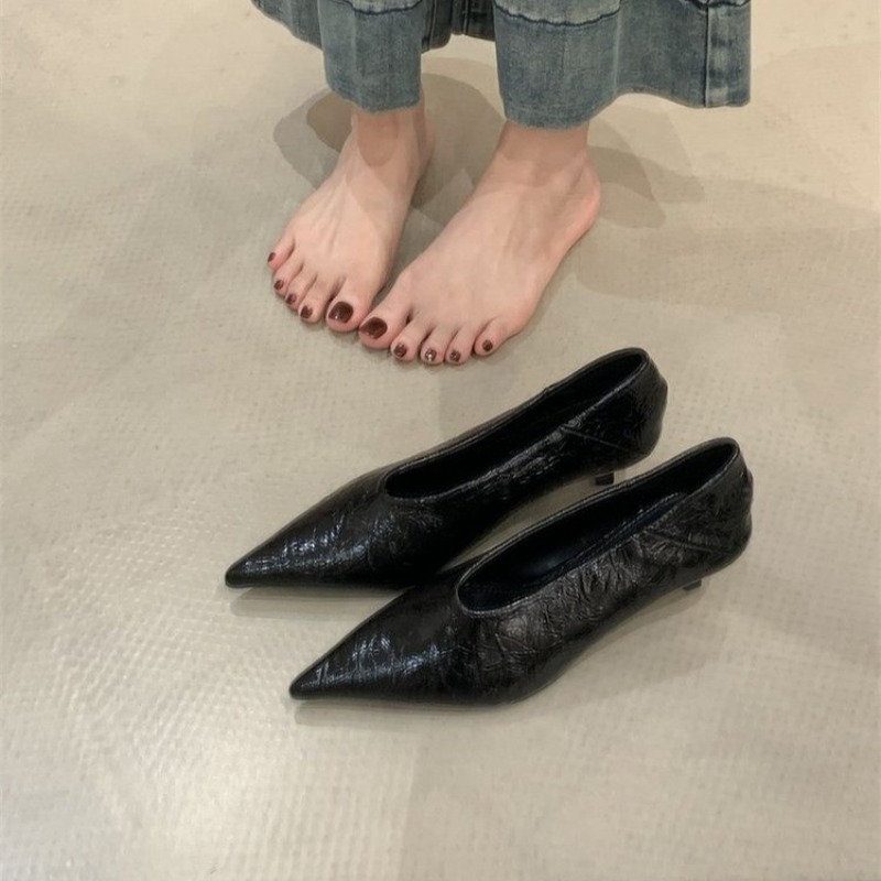 รองเท้าส้นเตี้ยหัวแหลมแบบสวม ส - Women'S Shoes Temu บทวิจารณ์และราคา