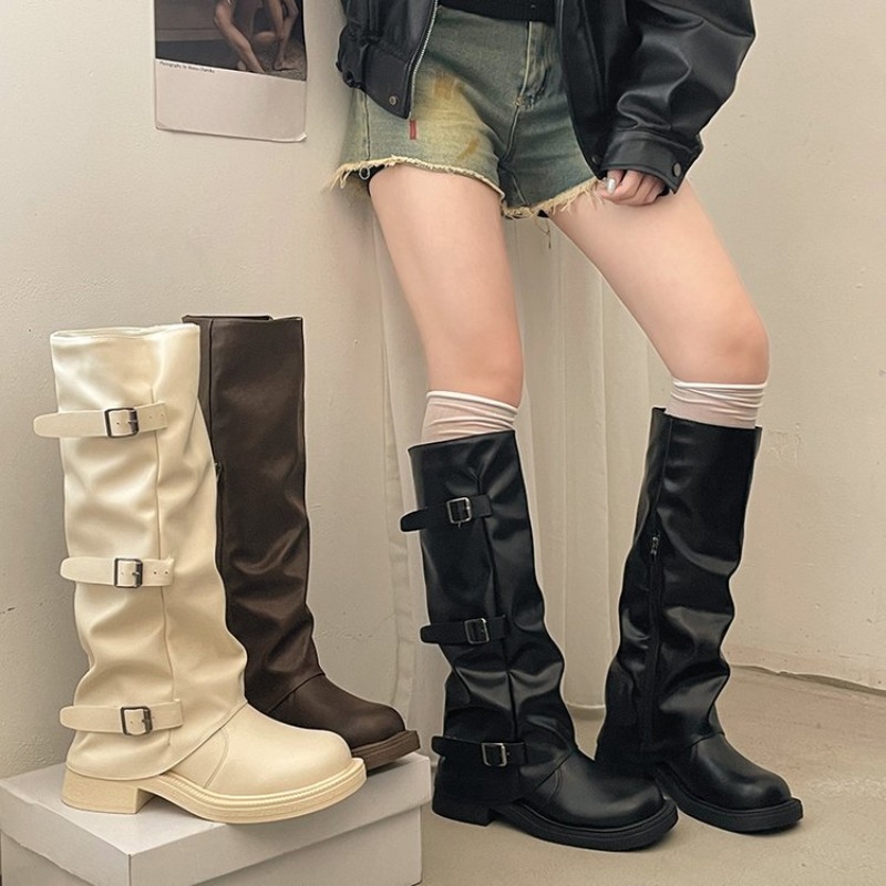 รองเท้าบูททรงอัศวินแบบมีหัวเข็ - Suede Ankle Boot บทวิจารณ์และราคา