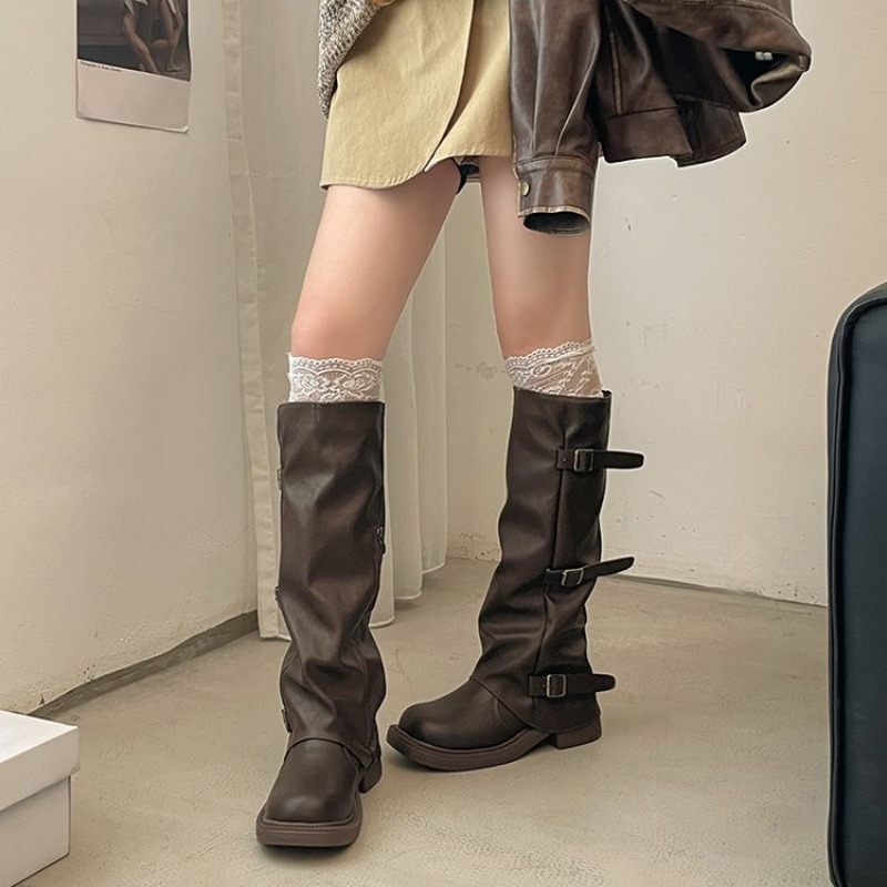 รองเท้าบูททรงอัศวินแบบมีหัวเข็ - Suede Ankle Boot บทวิจารณ์และราคา