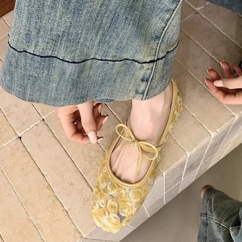 รองเท้าแมรี่เจนตาข่ายลายกุหลาบ - Women'S Shoes Temu บทวิจารณ์และราคา