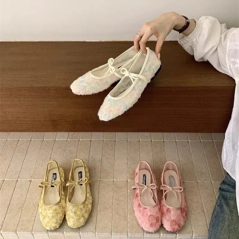 รองเท้าแมรี่เจนตาข่ายลายกุหลาบ - Women'S Shoes Temu บทวิจารณ์และราคา