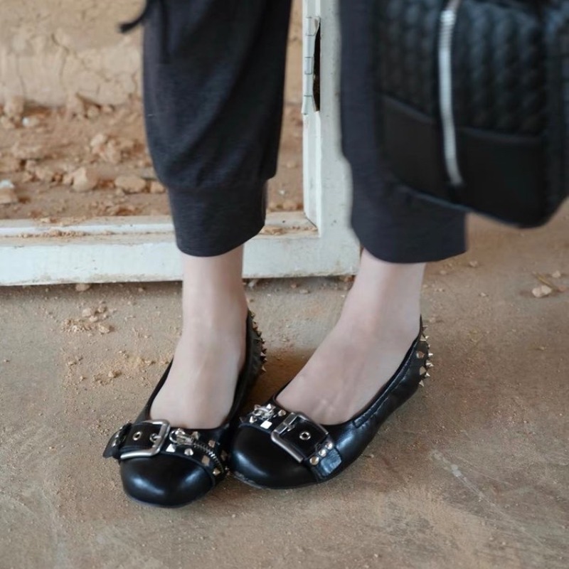 รองเท้าส้นเตี้ยหัวกลมแบบมีสายร - Women'S Shoes Temu บทวิจารณ์และราคา