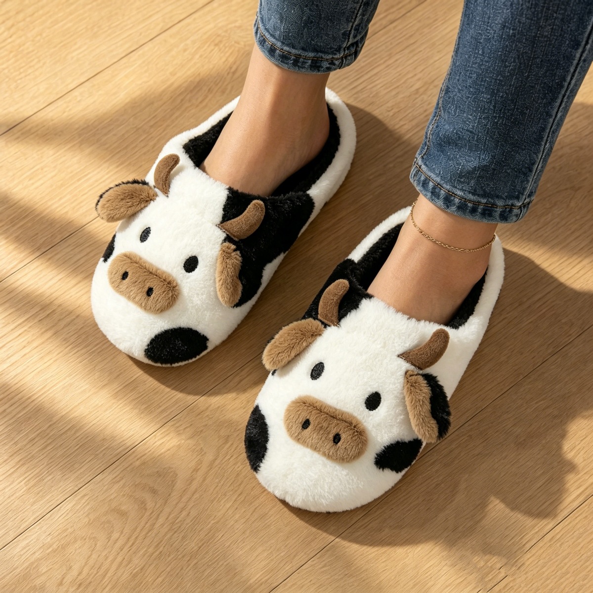 รองเท้าแตะขนวัวนุ่มสบายสำหรับผ - Women Shoes Size To Men บทวิจารณ์และราคา