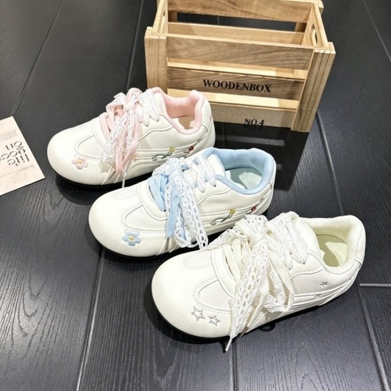 รองเท้าผ้าใบผู้หญิง ลายปักดอกไ - Women'S Shoes Back To School บทวิจารณ์และราคา