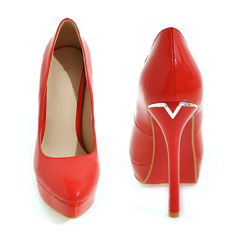 ขนาดใหญ่Elegant Officeผู้หญิงป - Patent Leather Pump บทวิจารณ์และราคา